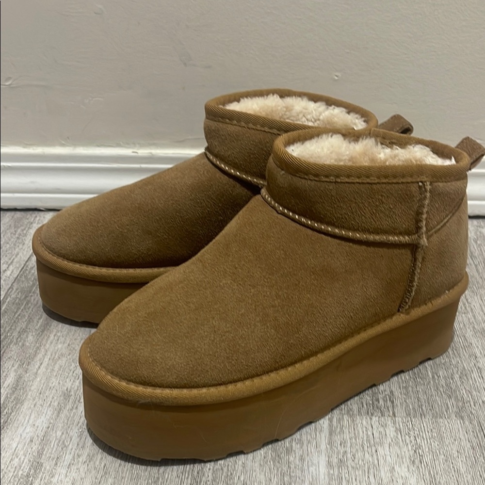 Tan Platform boots